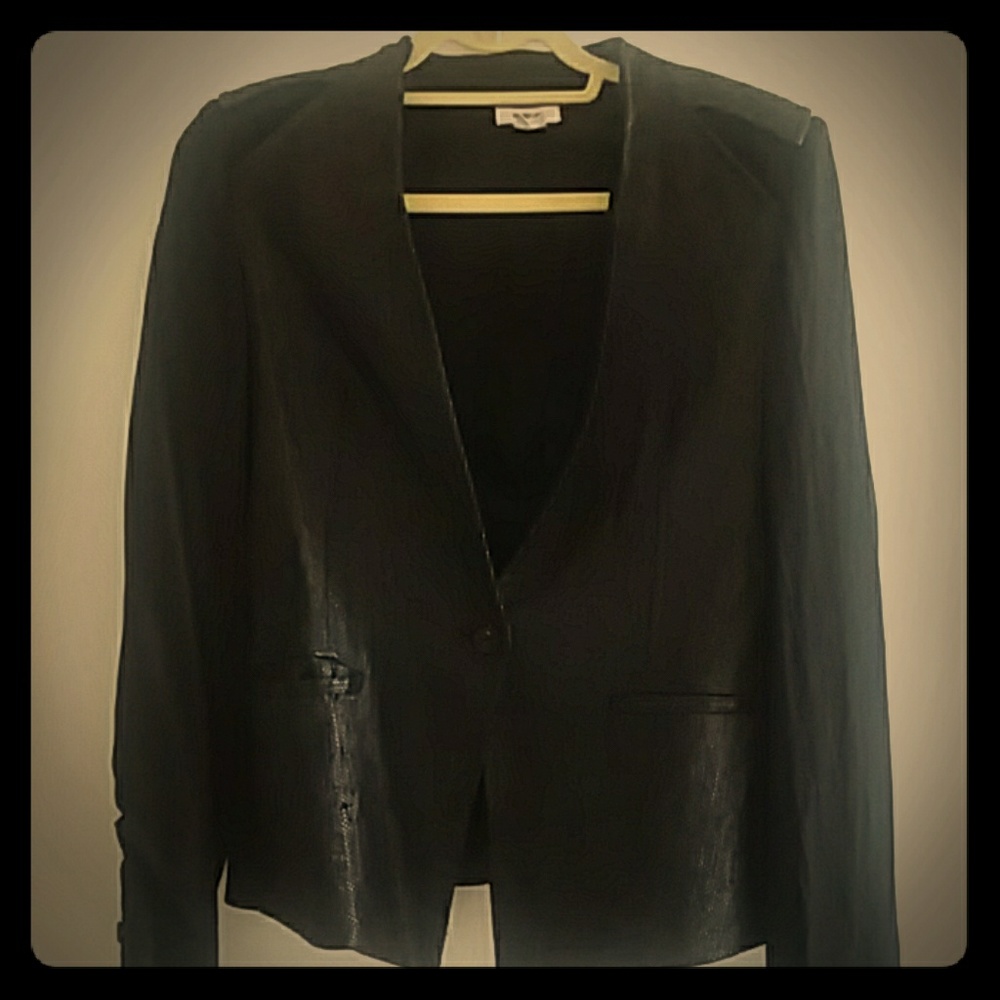 Helmut Lang one button textured blazer